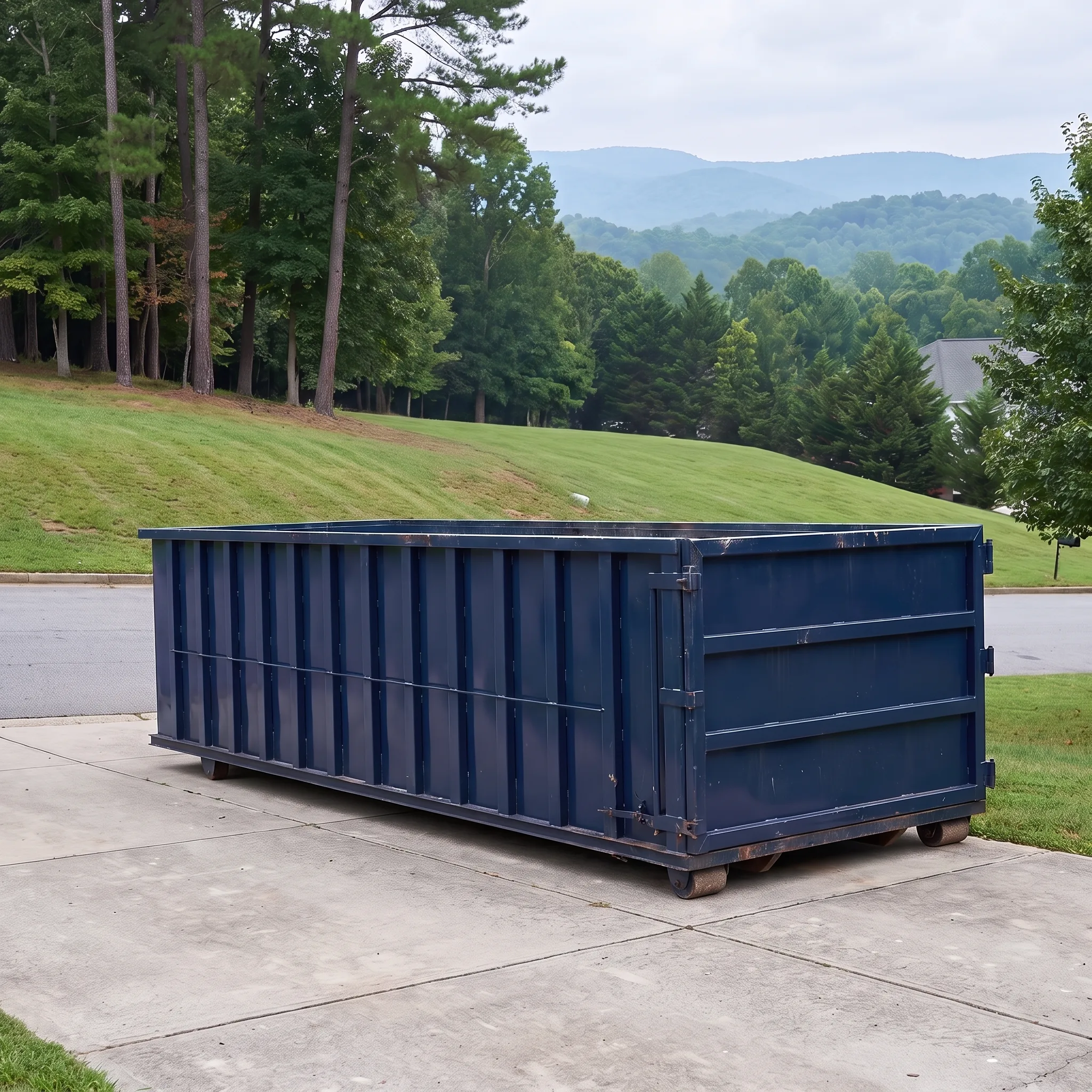 Roll-off dumpster on a Tennessee job site