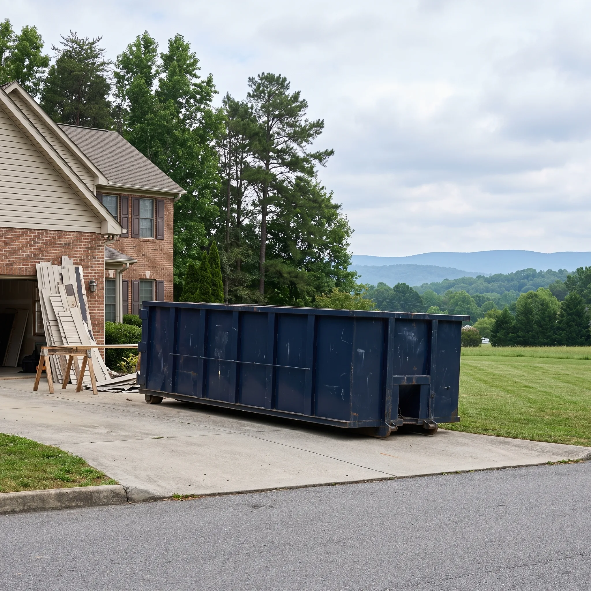 Dumpster on a Carter County, TN job site